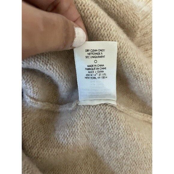 Alice + Olivia Franklyn Pullover Cashmere Turtleneck Sweater Size Large Oatmeal - Picture 12 of 12